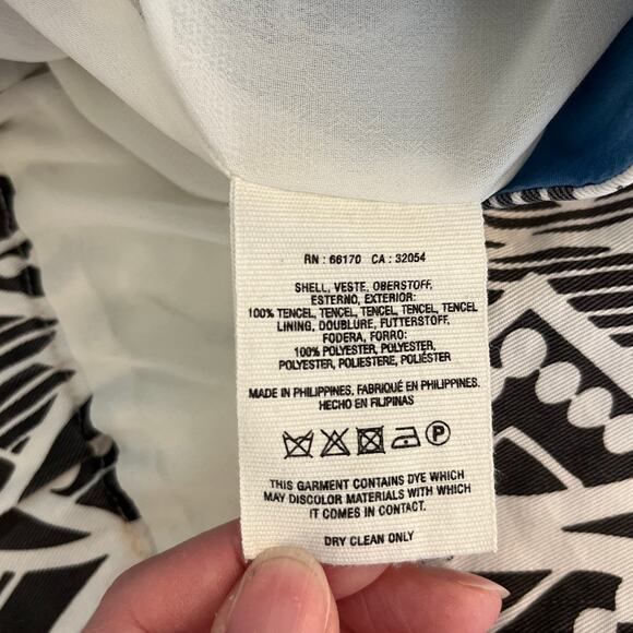 Anthropologie Cartonnier Pull On Lined Boho Print Shorts Size Large Black Cream - Picture 5 of 9